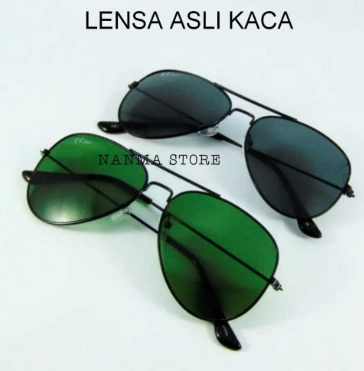 Kacamata Hitam Aviator Klasik Lensa Kaca Asli / Vintage Aviator Sunglasses Unisex
